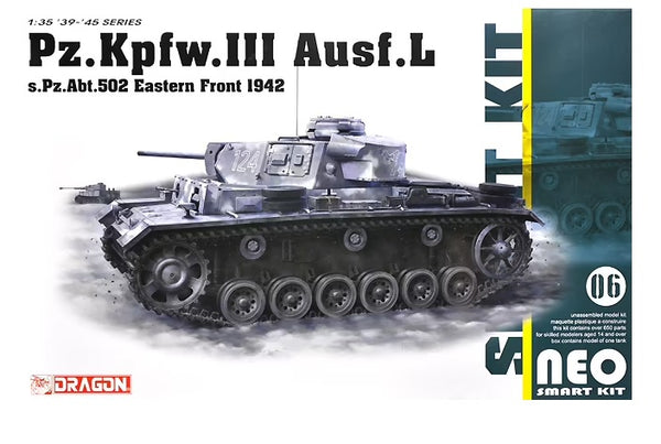 DRAGON 1/35 scale WW2 GERMAN PZ KPFW III AUSF L SPZ ABT 502 LENINGRAD 1942/43 TANK