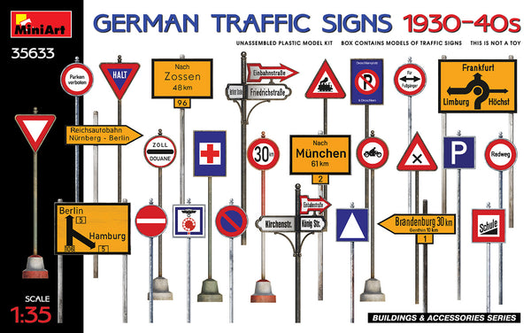 Miniart 1/35 scale GERMAN TRAFFIC SIGNS 1930-40s