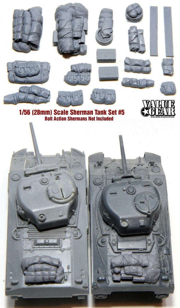 1/56 scale, 28mm Wargaming WW2 Allied Sherman Tank Set #5 (2 pack for Bolt Action Tanks)