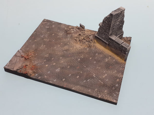 FoG Models 1/35 European House ruin and street diorama base 275mm x 220mm