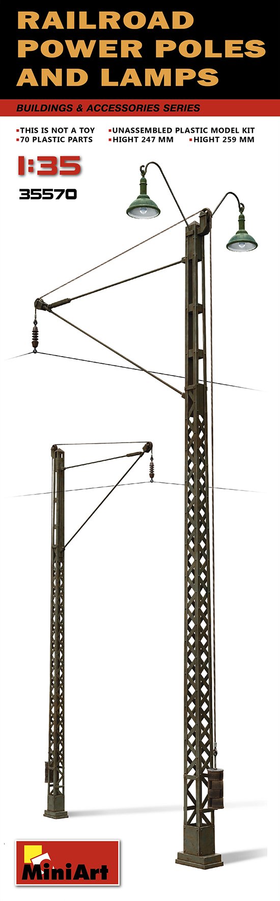 Miniart 1:35 - Railroad Power Poles & Lamps