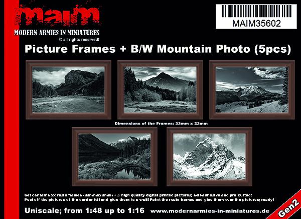 MAIM Picture Frames + Mountain Pictures bw / Uniscale