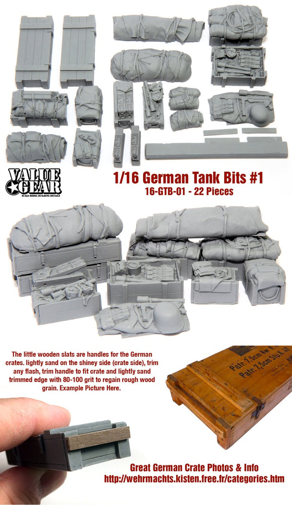 ValueGear 1/16 German Tank Bits Set #1 (22 Pieces)