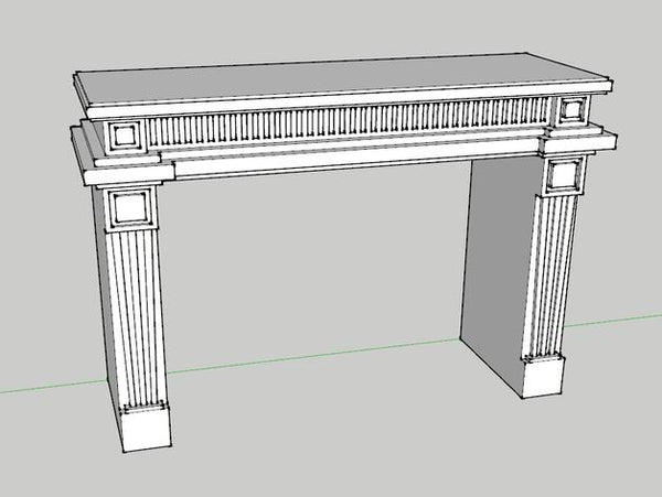 1/35 scale 3D printed Fire place / mantle piece #3