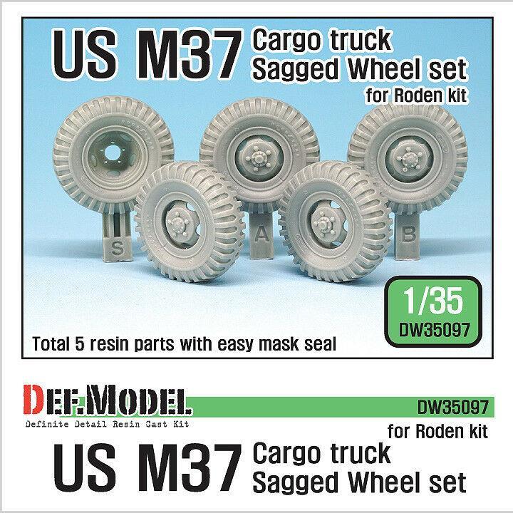 1/35 Scale resin model kit U.S. M37 Cargo truck Sagged Wheel set for R
