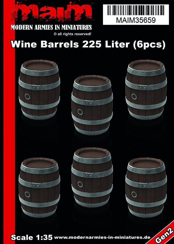 MAIM Wine Barrels 225 Liters (6 pcs) / 1/35 scale