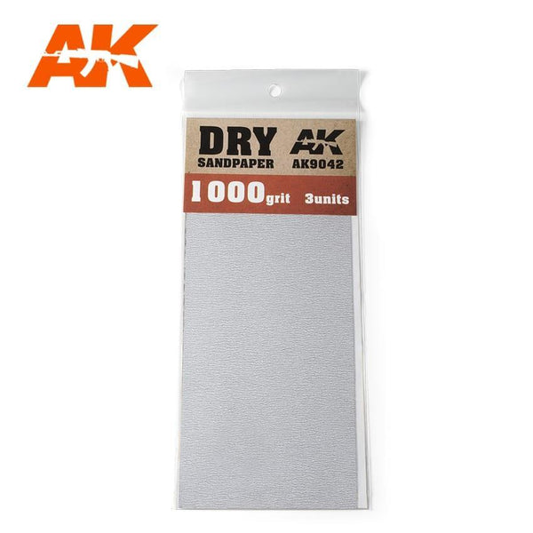 AK Interactive Dry Sandpaper 1000 Grit. 3 units