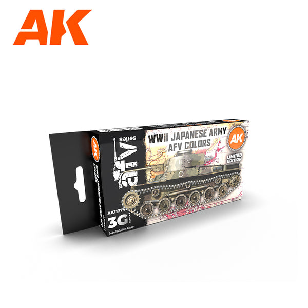 AK Interactive 3G Acrylic Paint Set - WWII Japanese Army AFV Colors