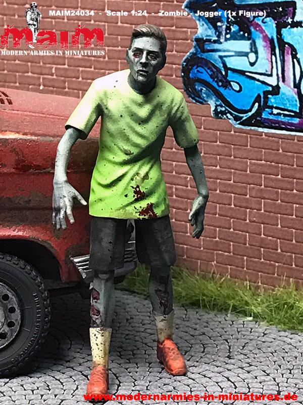 1:24 Scale Zombie - young man / 1:24 - 75mm