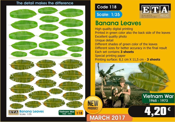 1/35 scale Banana leaves