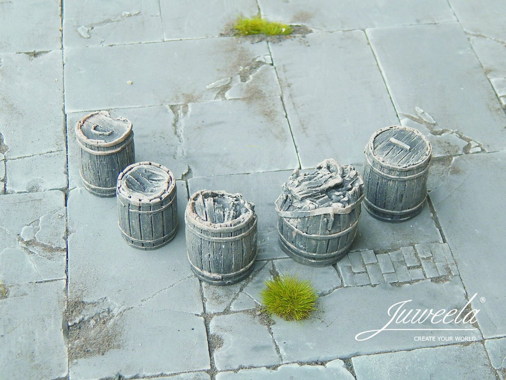 1/35 Scale old wooden boxes damaged dark Brown 5 pieces