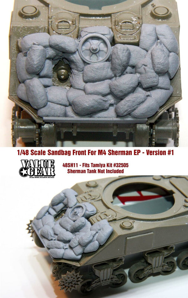 1/48 scale resin model 48SH11 Sandbag Fronts For M4EP Version 1 - Tamiya Kit #32505