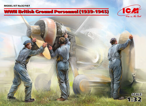 ICM 1/32 scale WWII British RAF Ground Personnel (1939-1945) (3 figures)
