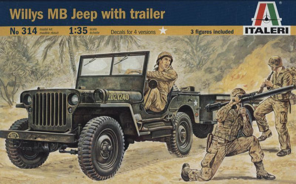 Italeri 1/35 scale Willys MB Jeep with Trailer