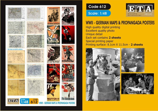 WWII German Maps Propangada Posters Suit scales 1/48