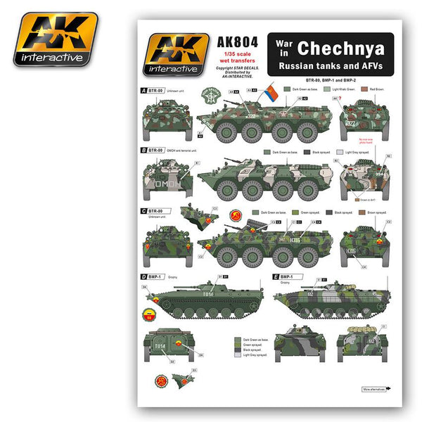 CHECHNYA War in Russian tanks and AFVs