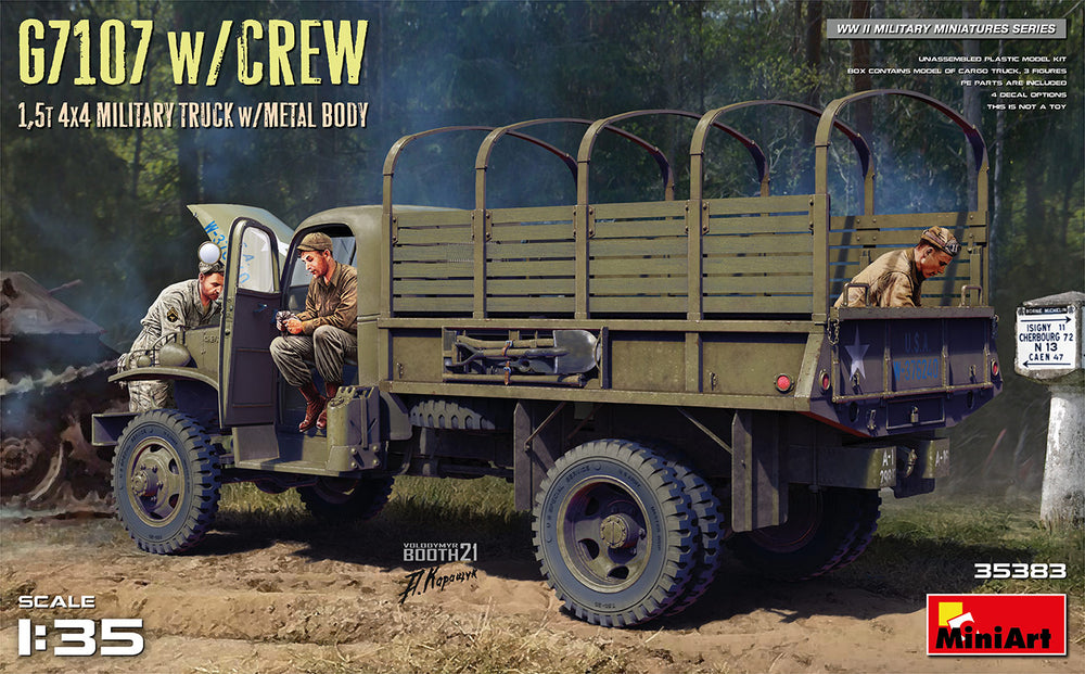 Miniart 1/35 WW2 US American G7107 w/CREW 1,5t 4X4 CARGO TRUCK w/METAL BODY