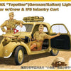 1/35 Scale DAK Topolino (German/Italian) Light Staff Car with Crew IF8 Infantry Cart