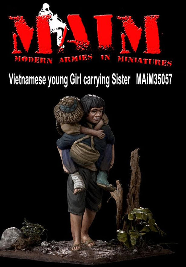 Vietnamese young Girl carrying Sister 1/35 Scale