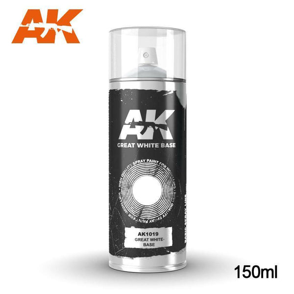 AK interactive spray can Great White Base 150ml (((SOLD to U.K. ONLY)))