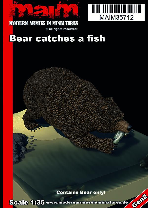 MaiM 1/35 scale 3D printed Bear catches a fish / 1:35