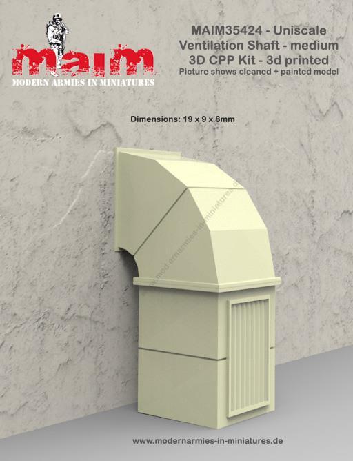 1/35 scale 3D printed model kit Ventilation Shaft / Ventilationsschacht - Medium Shaft / 1:35