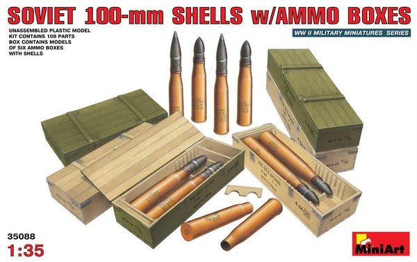 Miniart 1:35 Soviet 100mm Shells w/ Ammo Boxes