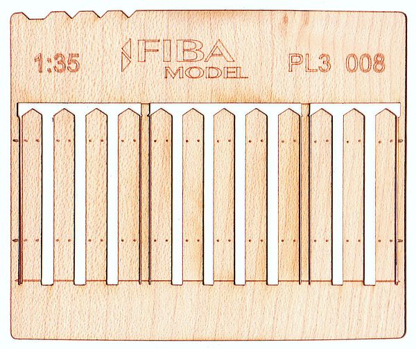 Model Scene - WOODEN FENCES 1:35 Stockade fence boards - wider size
