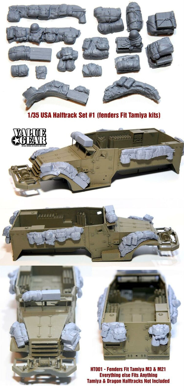 1/35 scale resin model HT001 USA Halftrack stowage Set #1 (For Tamiya M3 + M21)