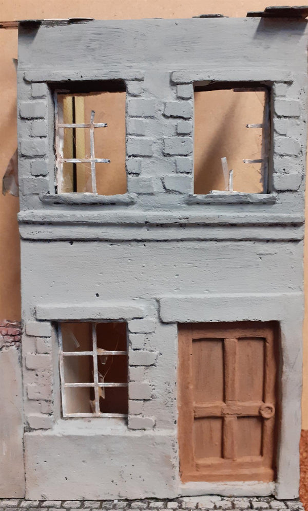 1/35 scale house front #1 - 105mm wide x 175mm high