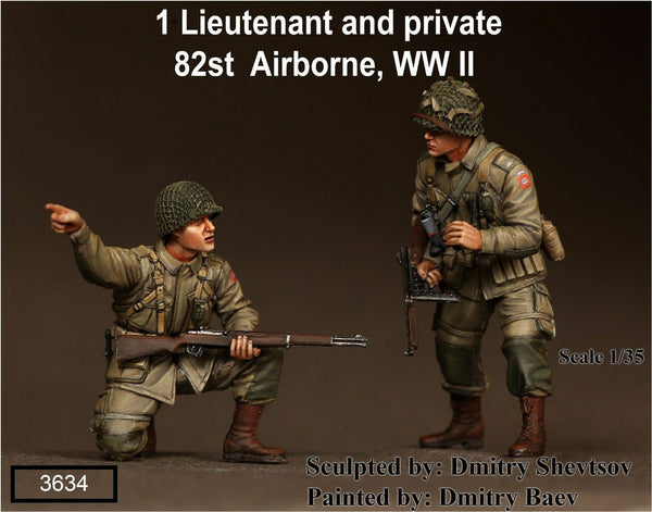 1/35 Scale resin model kit Lieutenant and private 82st Airborne, WW II