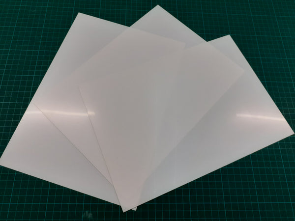 Pack of 5 sheets WHITE Plasticard Assorted Thicknesses see description