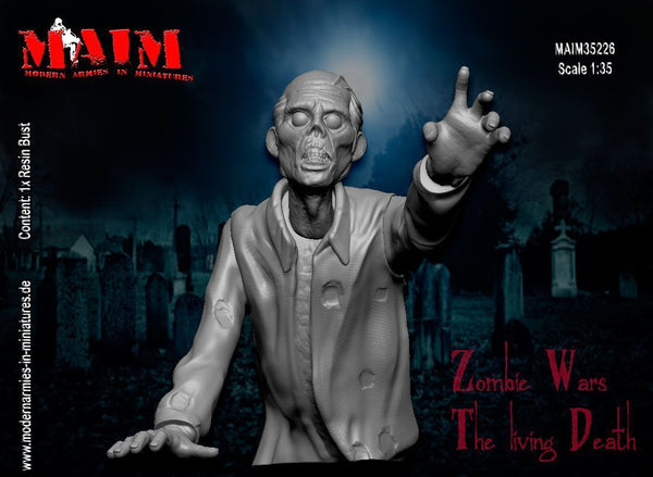 Zombie Bust Halffigure #2 /1:35 scale resin model kit
