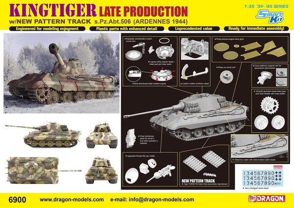 Dragon 1/35 scale KING TIGER LATE PRODUCTION  S.PZ.ABT.506 ARDENNES 44