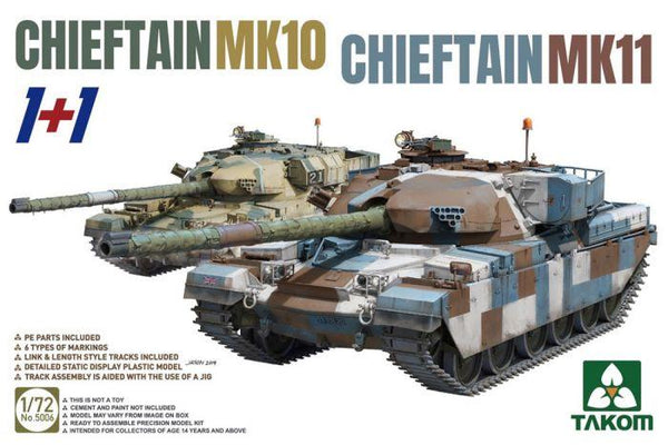 Takom 1/72 Chieftain Mk 11 and Chieftain Mk 10 double MBT kit
