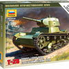 Zvezda 1/100 Scale WW2 SOVIET LIGHT TANK SNAP KIT