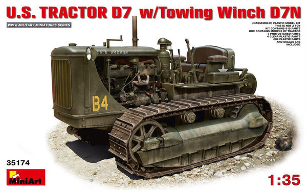 Miniart 1:35 US Tractor D7 w/ Towing Winch D7N