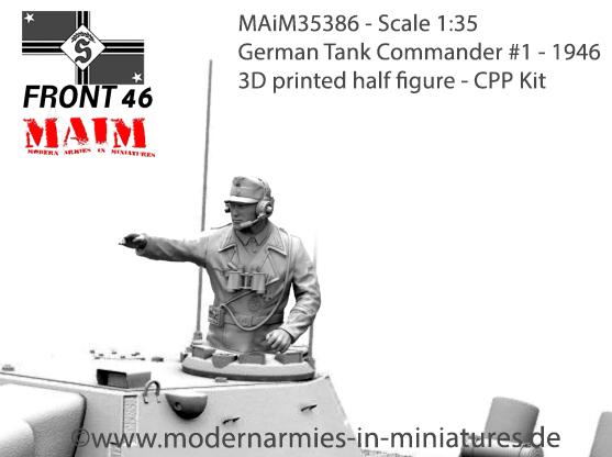 1/35 scale model kit - 3D printed German Tank Commander 1946 #1- Schwabenland Army- Front46