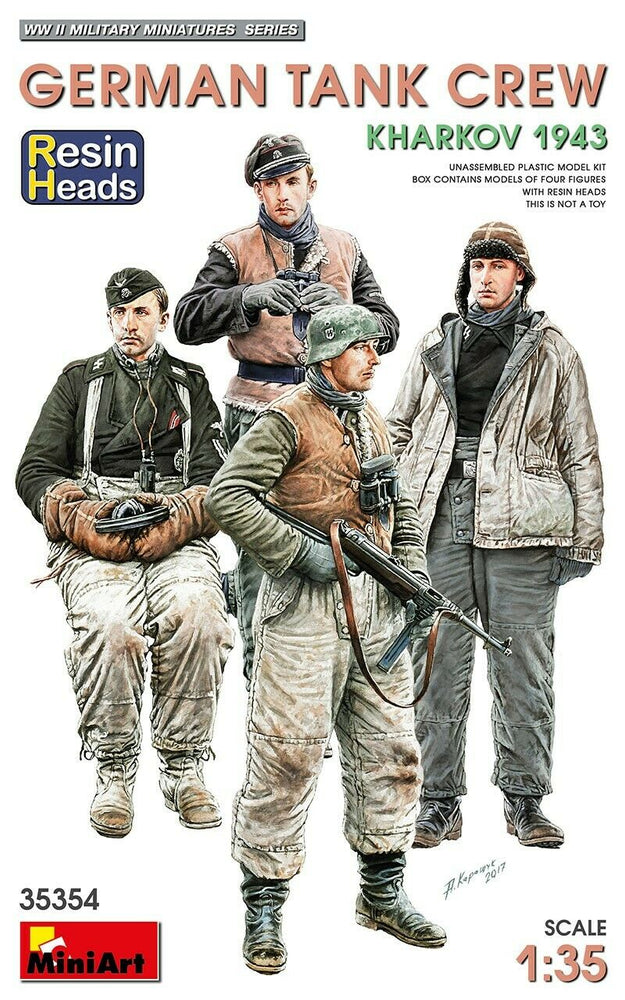 Miniart WW2 GERMAN TANK CREW. KHARKOV 1943. RESIN HEADS 1/35 scale