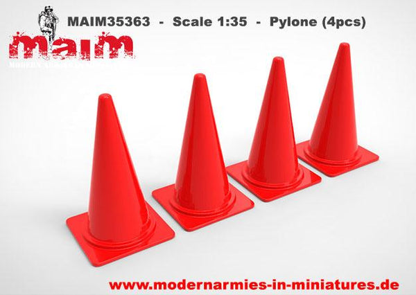 Pylone  - Traffic cones (4pcs) / 1:35