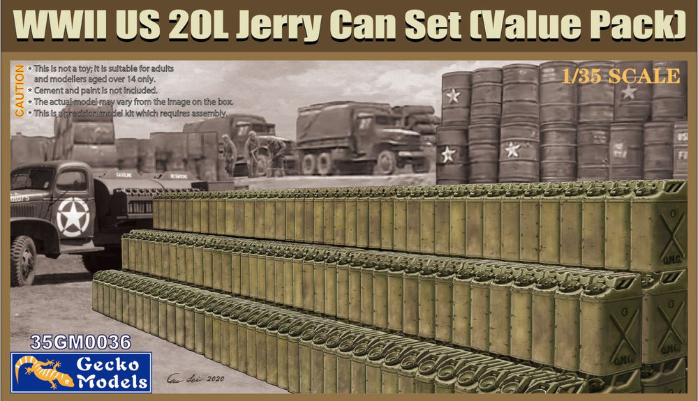 GECKO model kit 1/35 scale WW2 US Jerry can set (Gas and Water)