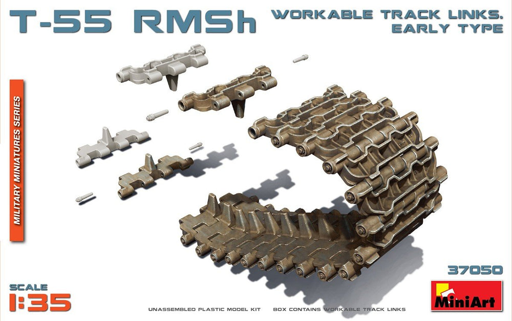 1/35 scale Miniart model kit T-55 RMSh Workable Track Links Set (Early Type)