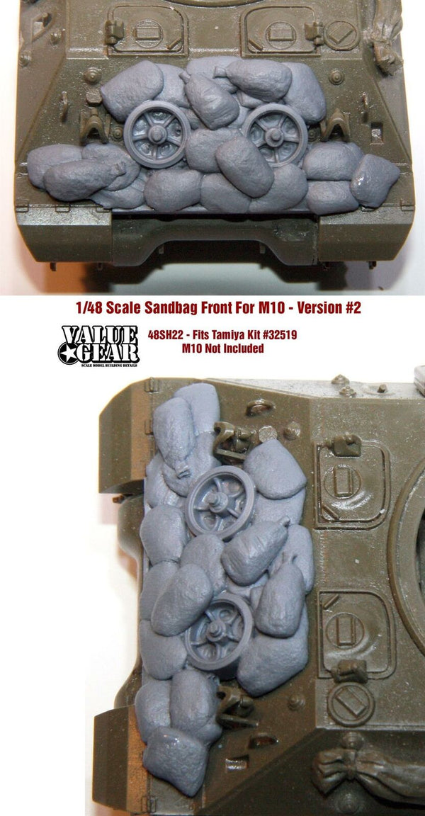 1/48 scale resin model 48SH22 Sandbag Fronts For M10 Version 2 - Tamiya Kit #32519