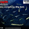 MaiM 1/35 scale 3D printed Fishes; swimming - Big Set (18pcs) / 1:35