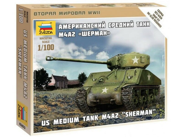 Zvezda 1/100 scale SHERMAN M-4 tank