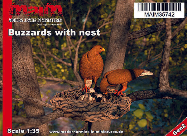 1/35 scale 3D printed model kit - Buzzards / Bussarde (incl. Nest) / 1:35