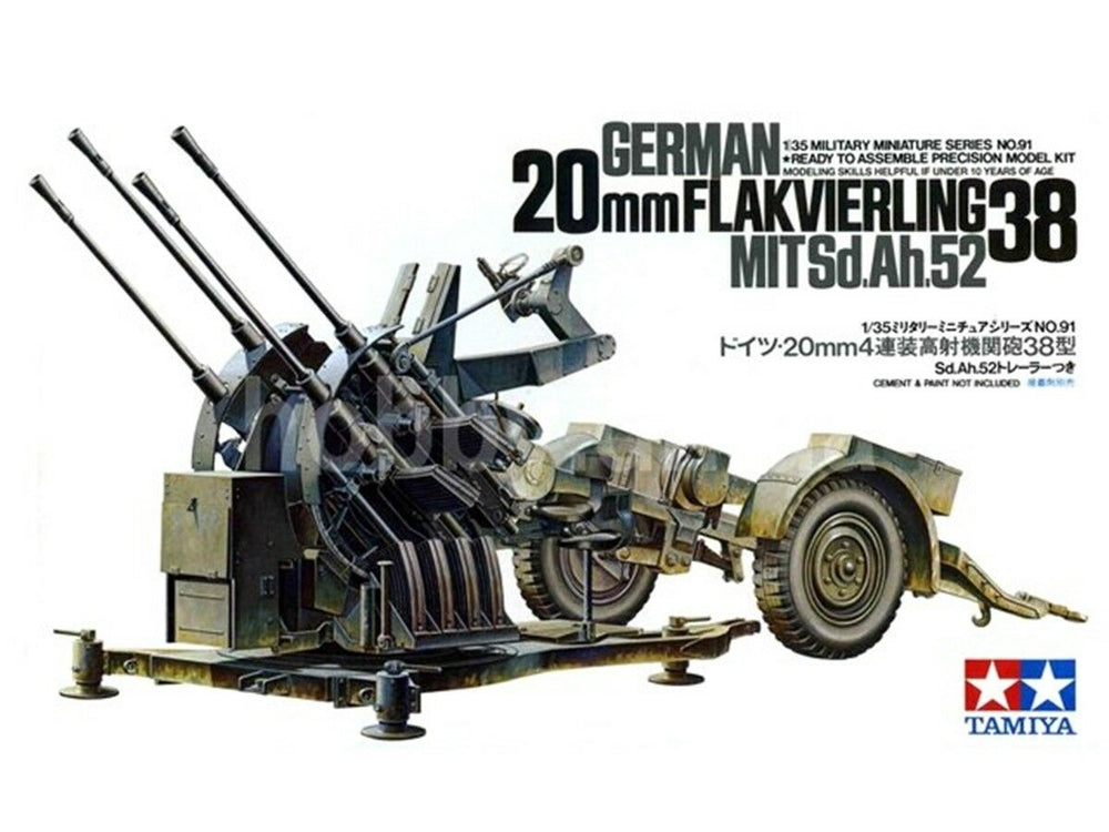 Tamiya 1/35 scale WW2 German 2cm Flakvierling 38 anti aircraft gun