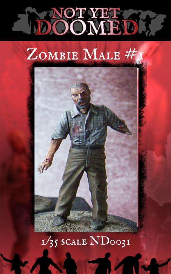 1/35 Scale resin model kit Zombie male #1