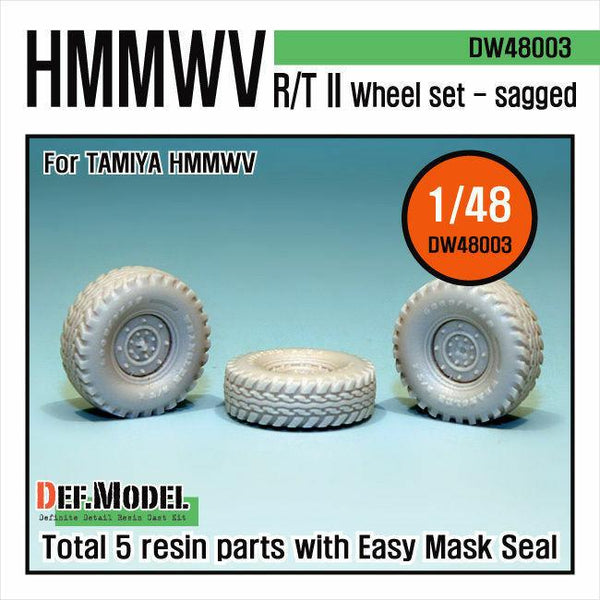 HMMWV RT/II Sagged Wheel set (for Tamiya 1/48)