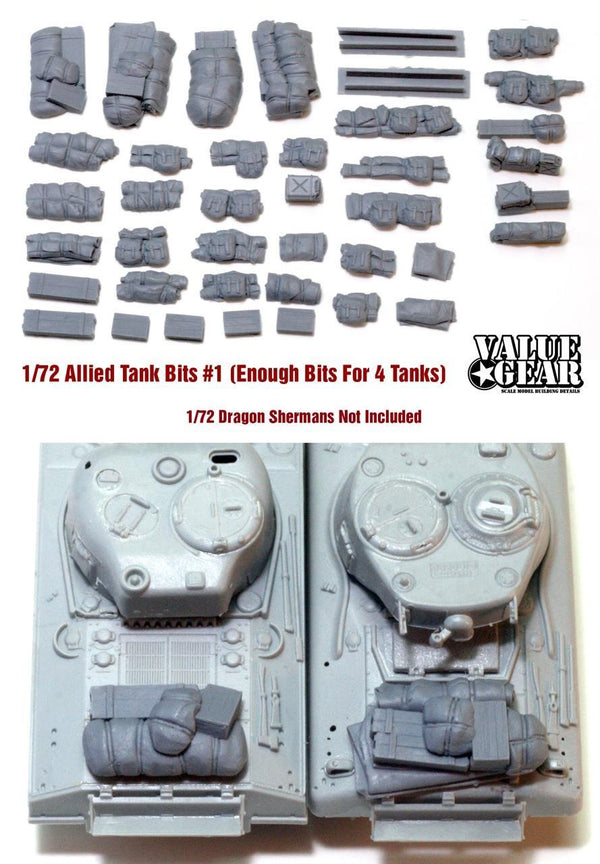 1/72 Scale resin stowage set Allied Tank Set #1